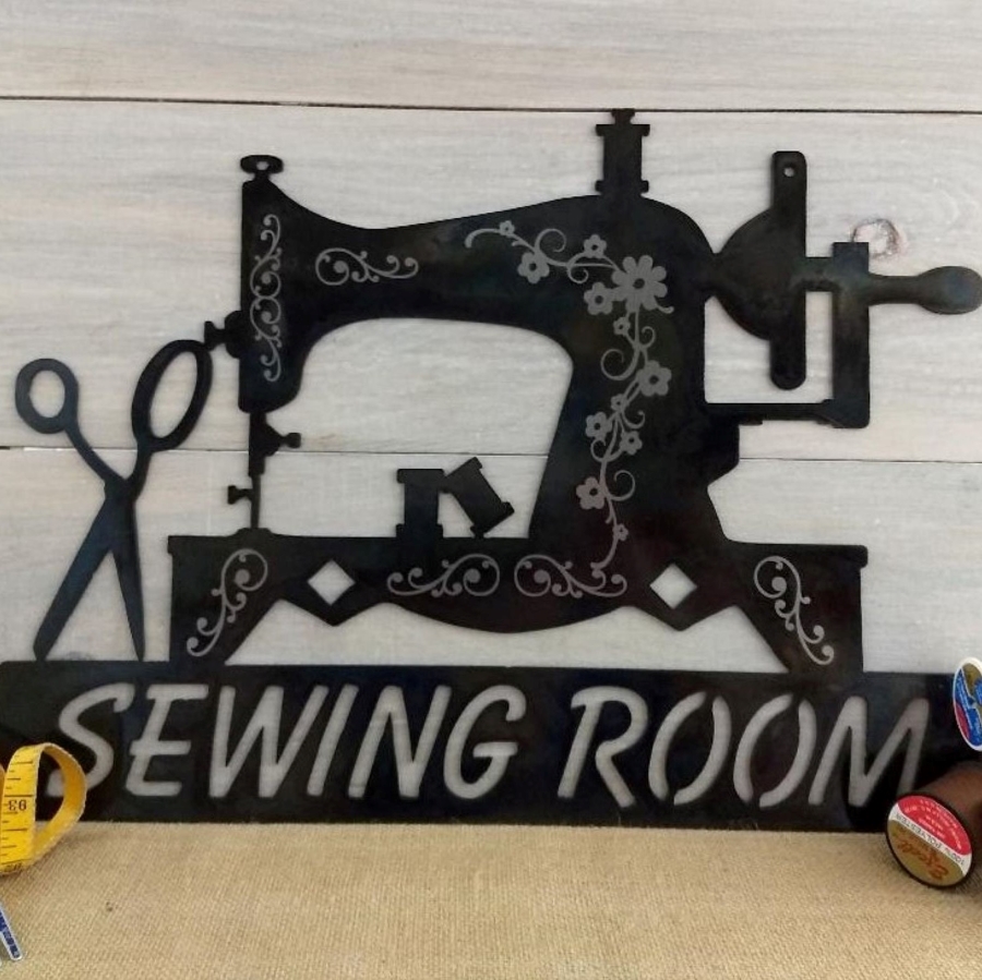 Sewing Room Sign Personalized Canvas Prints Sewing Wall Art Sewing